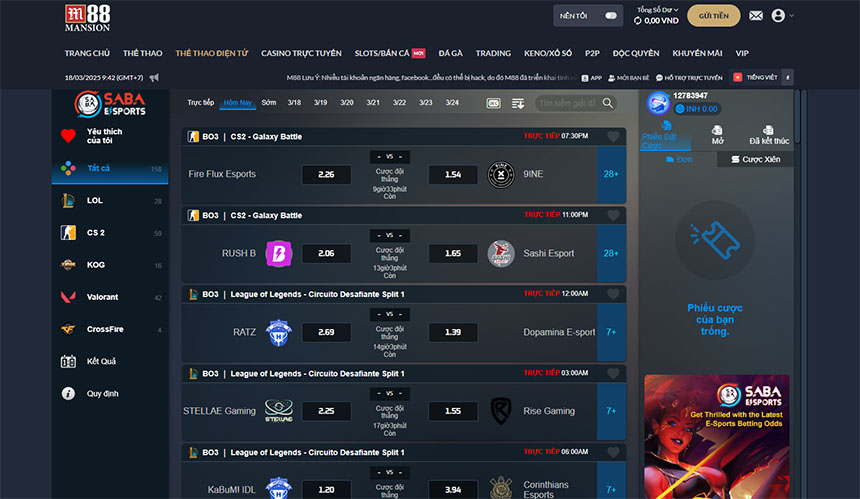 Read more about the article Cá cược thể thao điện tử Esports M88