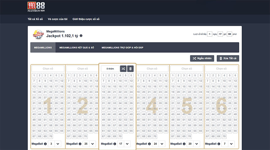 Đăng ký chơi xổ số M88